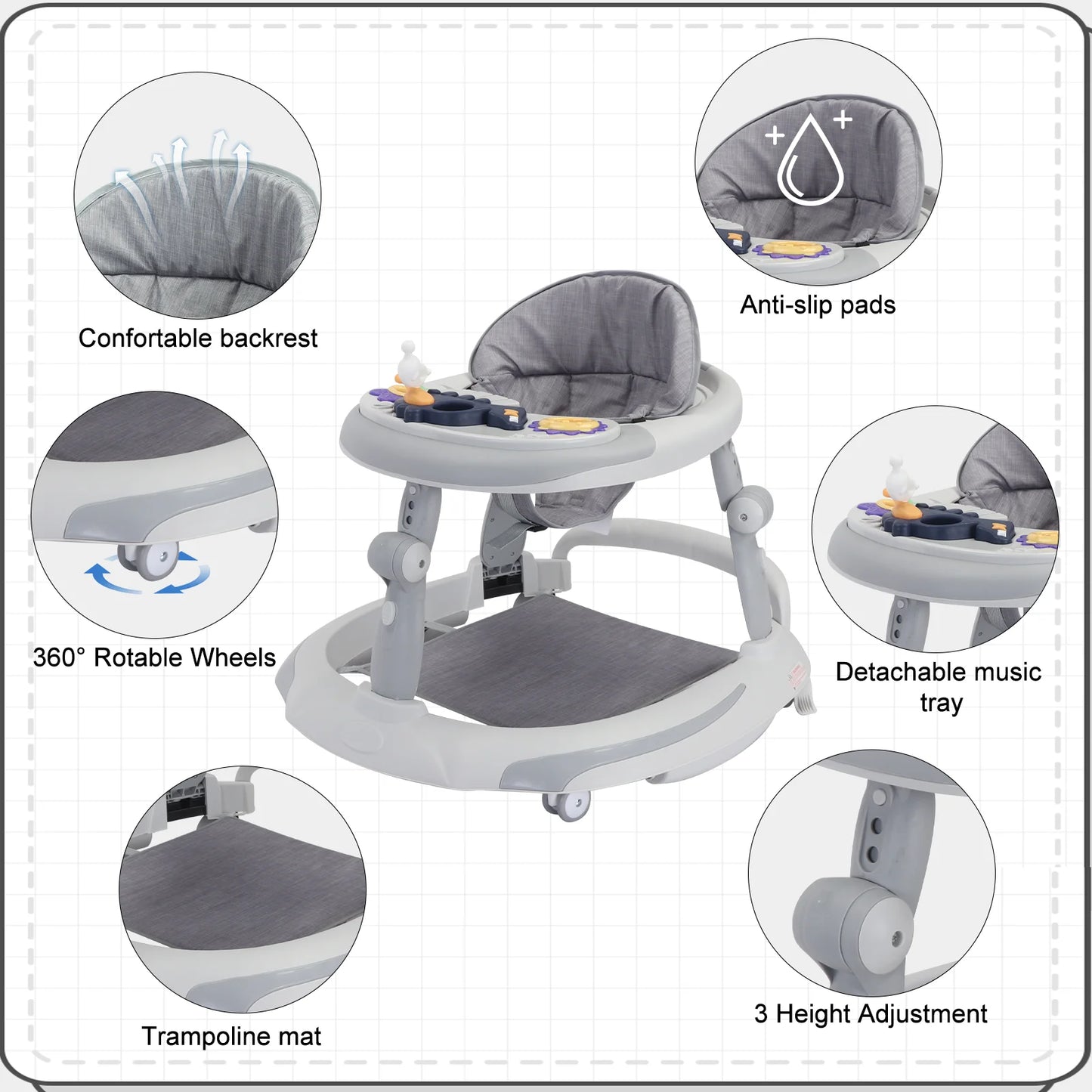 Andador Dobrável com Pernas em Forma de O