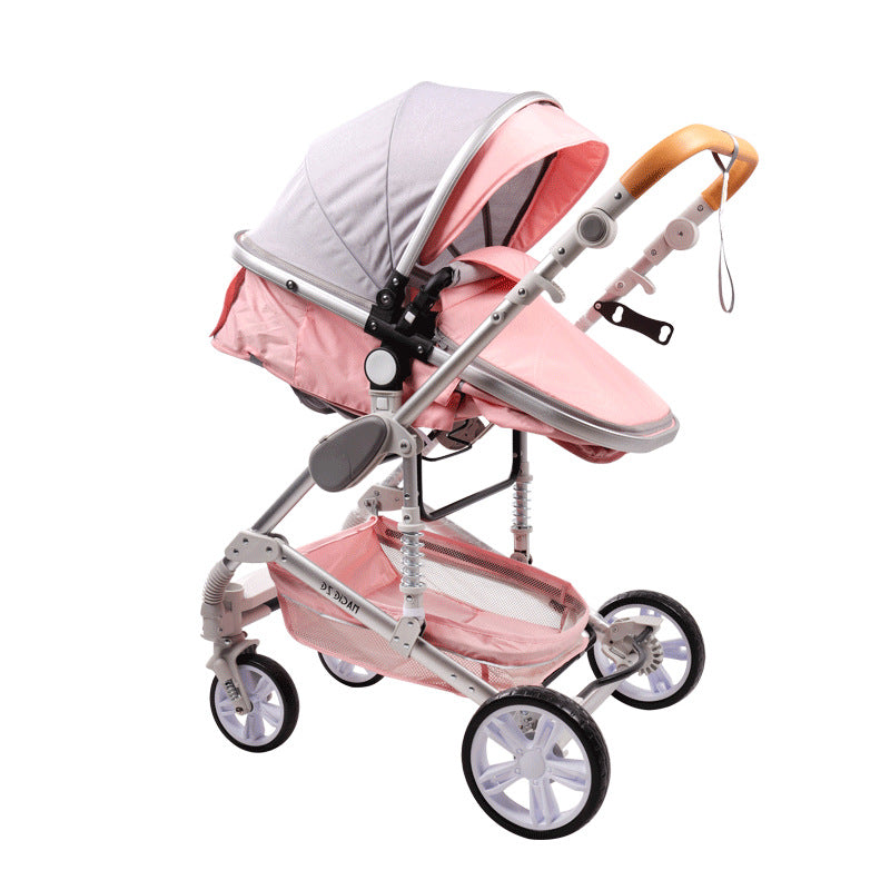 Carrinho de bebê dobrável 3 em 1, portátil, para recém-nascidos