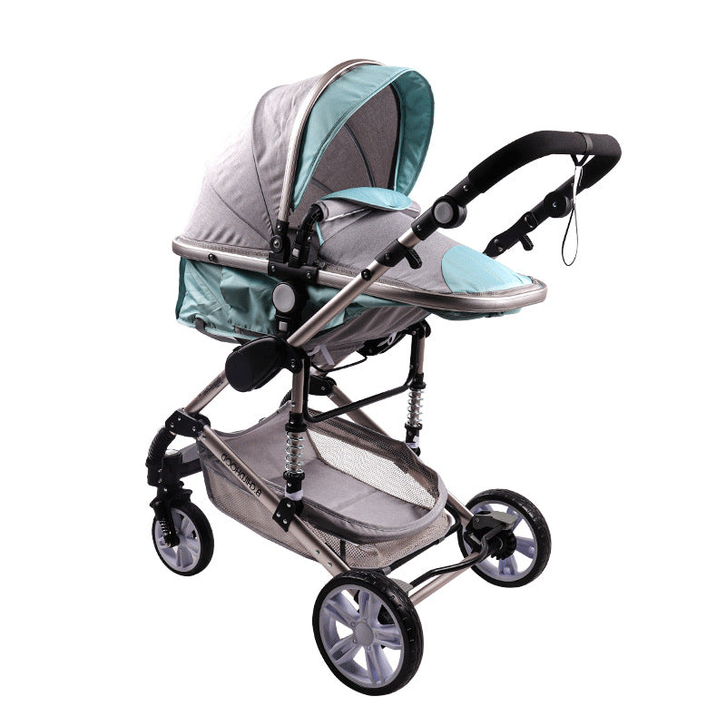 Carrinho de bebê dobrável 3 em 1, portátil, para recém-nascidos