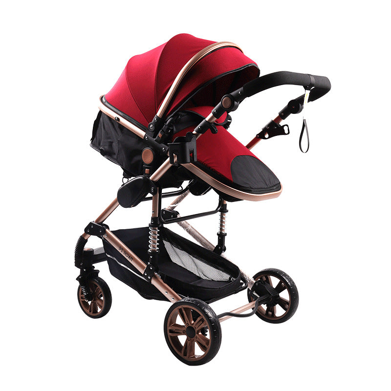 Carrinho de bebê dobrável 3 em 1, portátil, para recém-nascidos