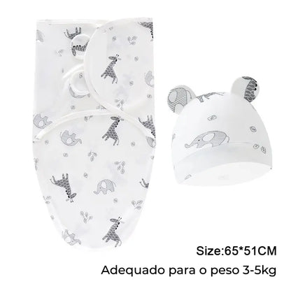 Swaddle (Saco de Dormir para Bebé) com chapéu