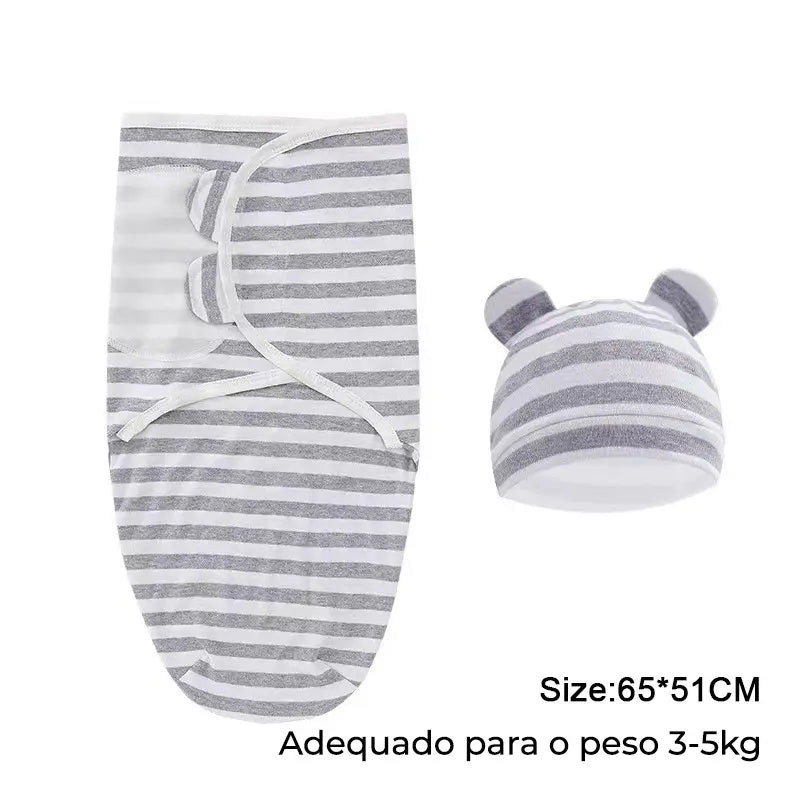 Swaddle (Saco de Dormir para Bebé) com chapéu