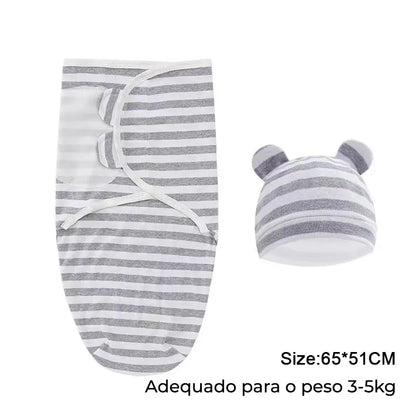 Swaddle (Saco de Dormir para Bebé) com chapéu