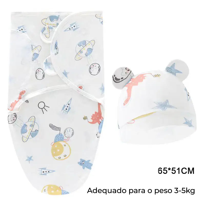 Swaddle (Saco de Dormir para Bebé) com chapéu
