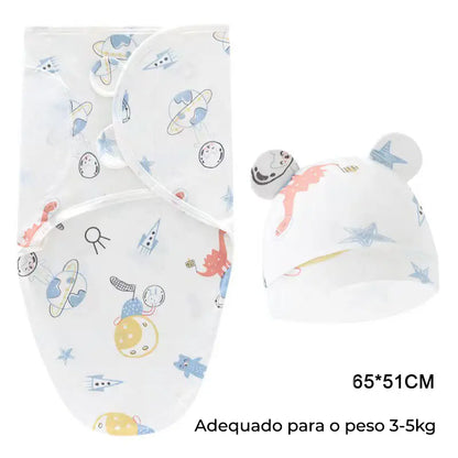 Swaddle (Saco de Dormir para Bebé) com chapéu