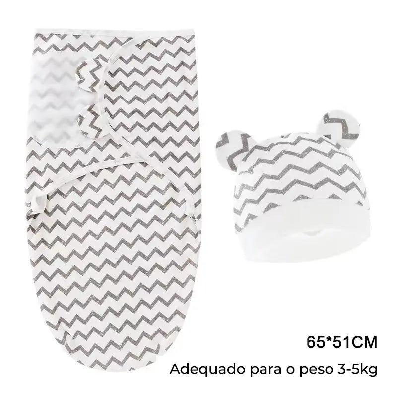 Swaddle (Saco de Dormir para Bebé) com chapéu