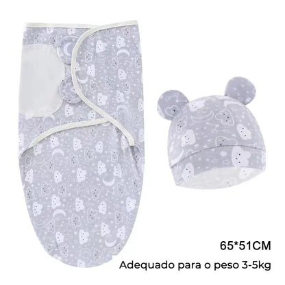 Swaddle (Saco de Dormir para Bebé) com chapéu