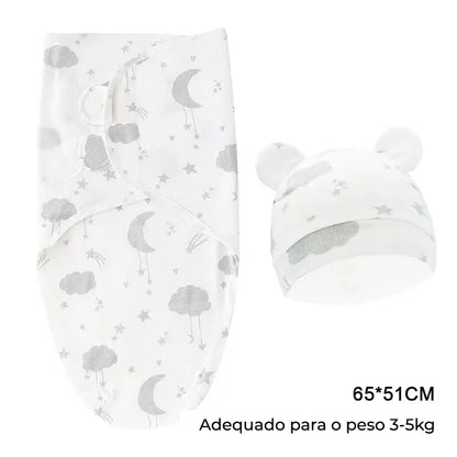 Swaddle (Saco de Dormir para Bebé) com chapéu