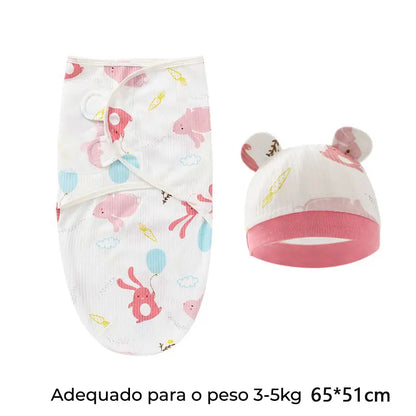 Swaddle (Saco de Dormir para Bebé) com chapéu