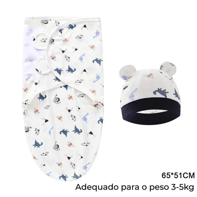 Swaddle (Saco de Dormir para Bebé) com chapéu