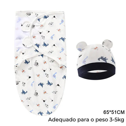 Swaddle (Saco de Dormir para Bebé) com chapéu