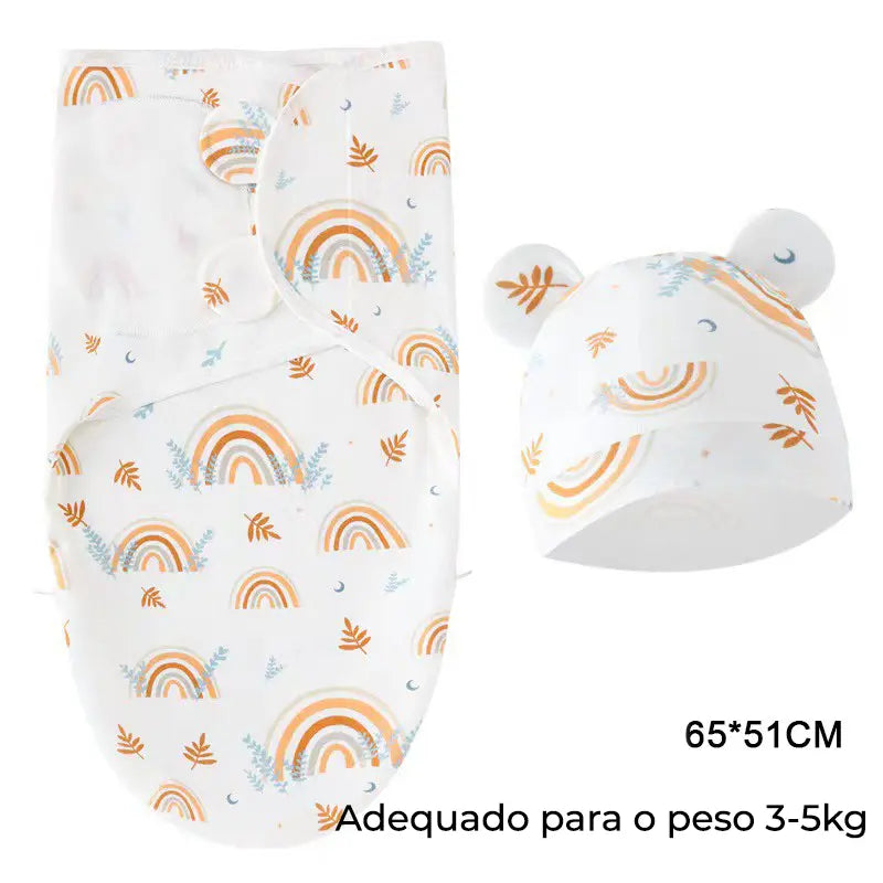 Swaddle (Saco de Dormir para Bebé) com chapéu