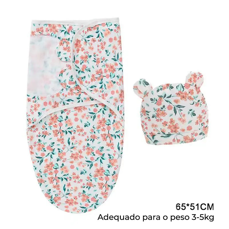 Swaddle (Saco de Dormir para Bebé) com chapéu