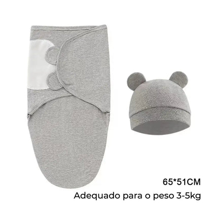 Swaddle (Saco de Dormir para Bebé) com chapéu